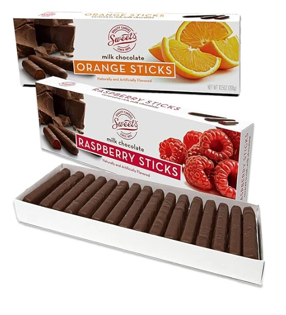 Sweets Candy Sticks Milk Chocolate Orange an Milk Chocolate Raspberry Pack of 2 gallery