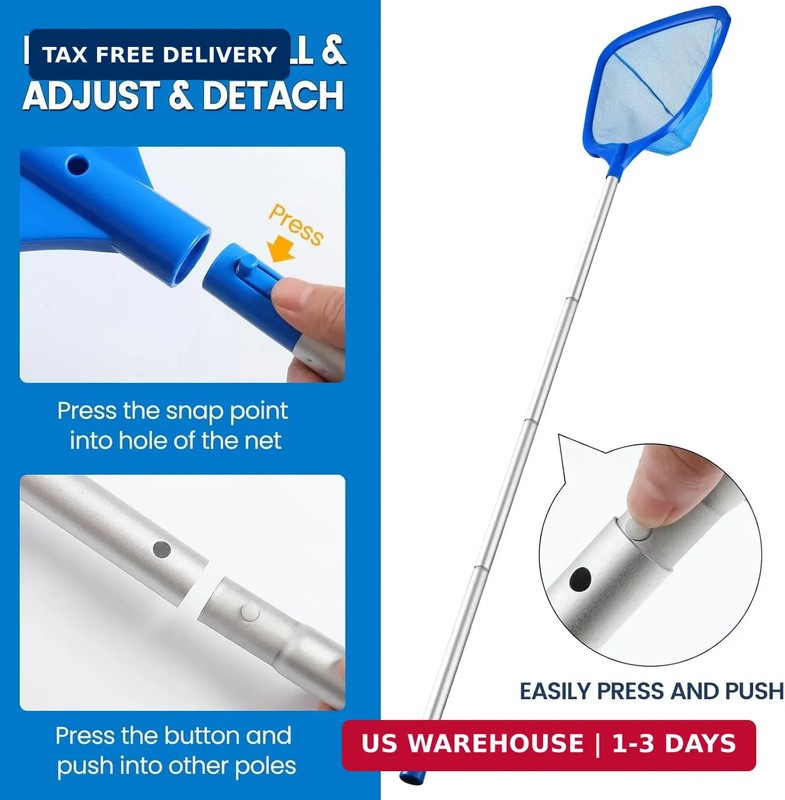 Pool Skimmer Net, Deep Pool Leaf Net with Reinforced Frame, Large Capacity Rake gallery