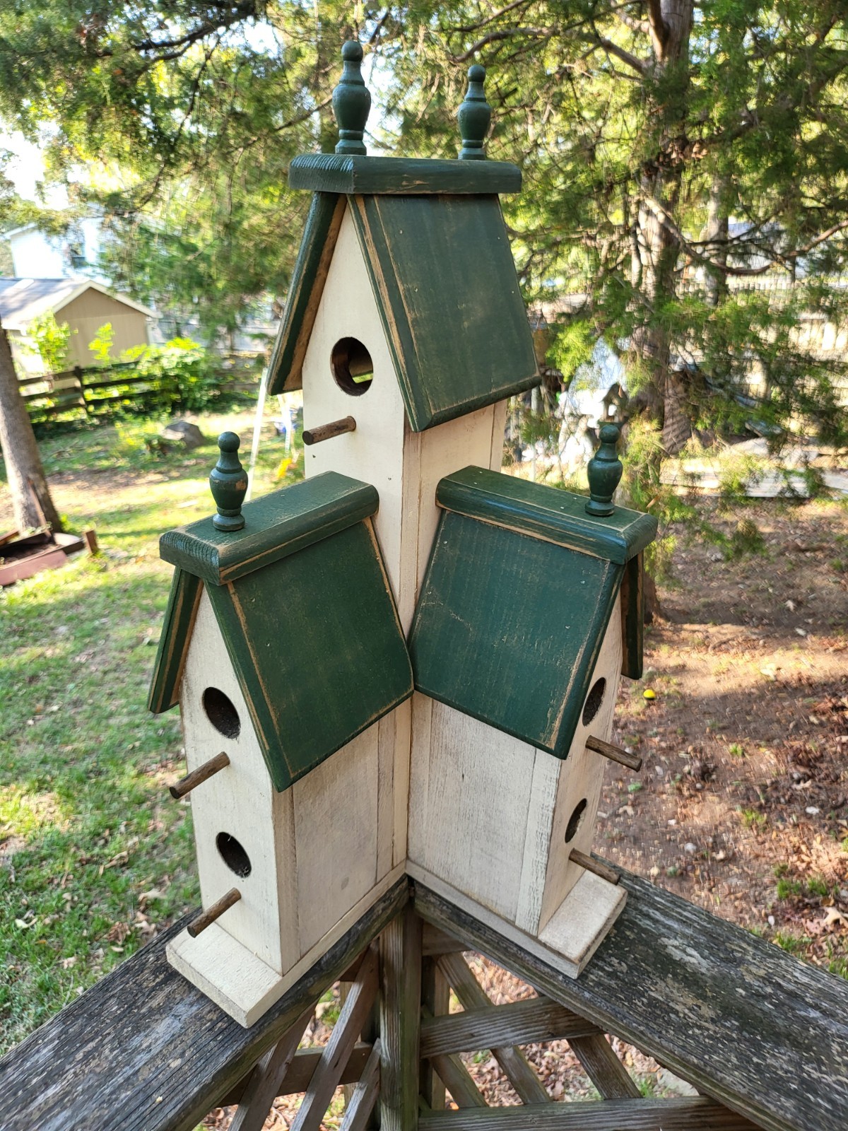 Large Green Victorian Birdhouse - Country Cottage Indoor Outdoor Distressed gallery