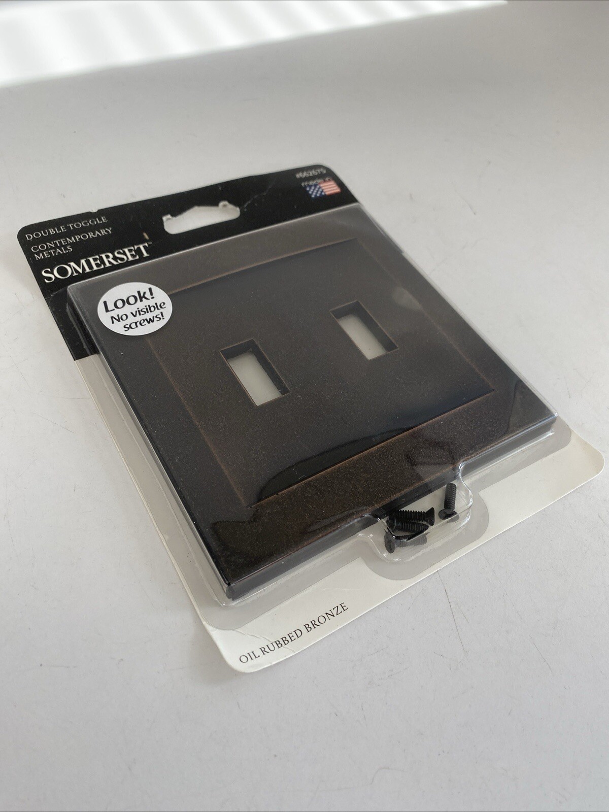 Oil Rubbed Bronze Double Toggle Light Switch Wallplate NO VISIBLE SCREWS 662675 gallery