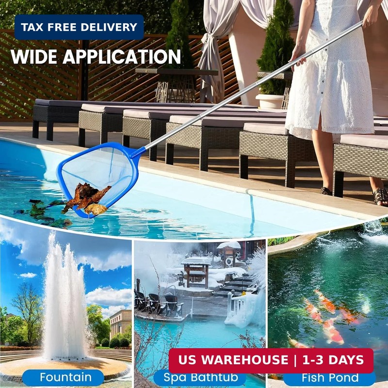 Pool Skimmer Net, Deep Pool Leaf Net with Reinforced Frame, Large Capacity Rake gallery