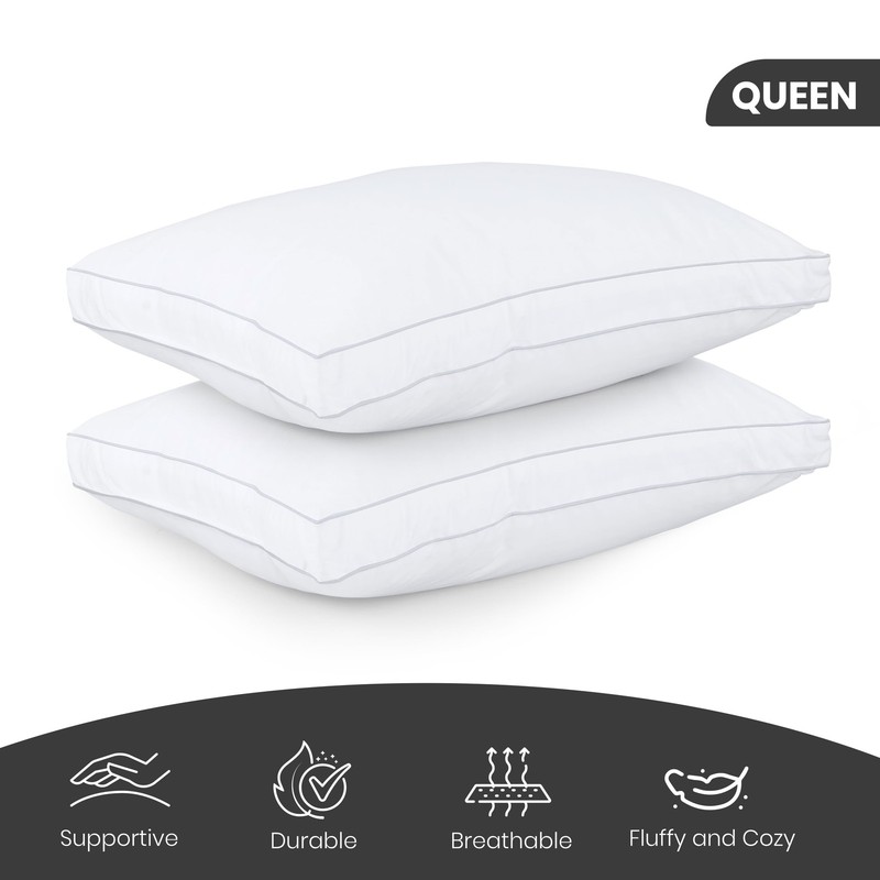 Utopia Bedding Bed Pillows For Sleeping Queen Size White Set Of 2 Soft Fluffy gallery