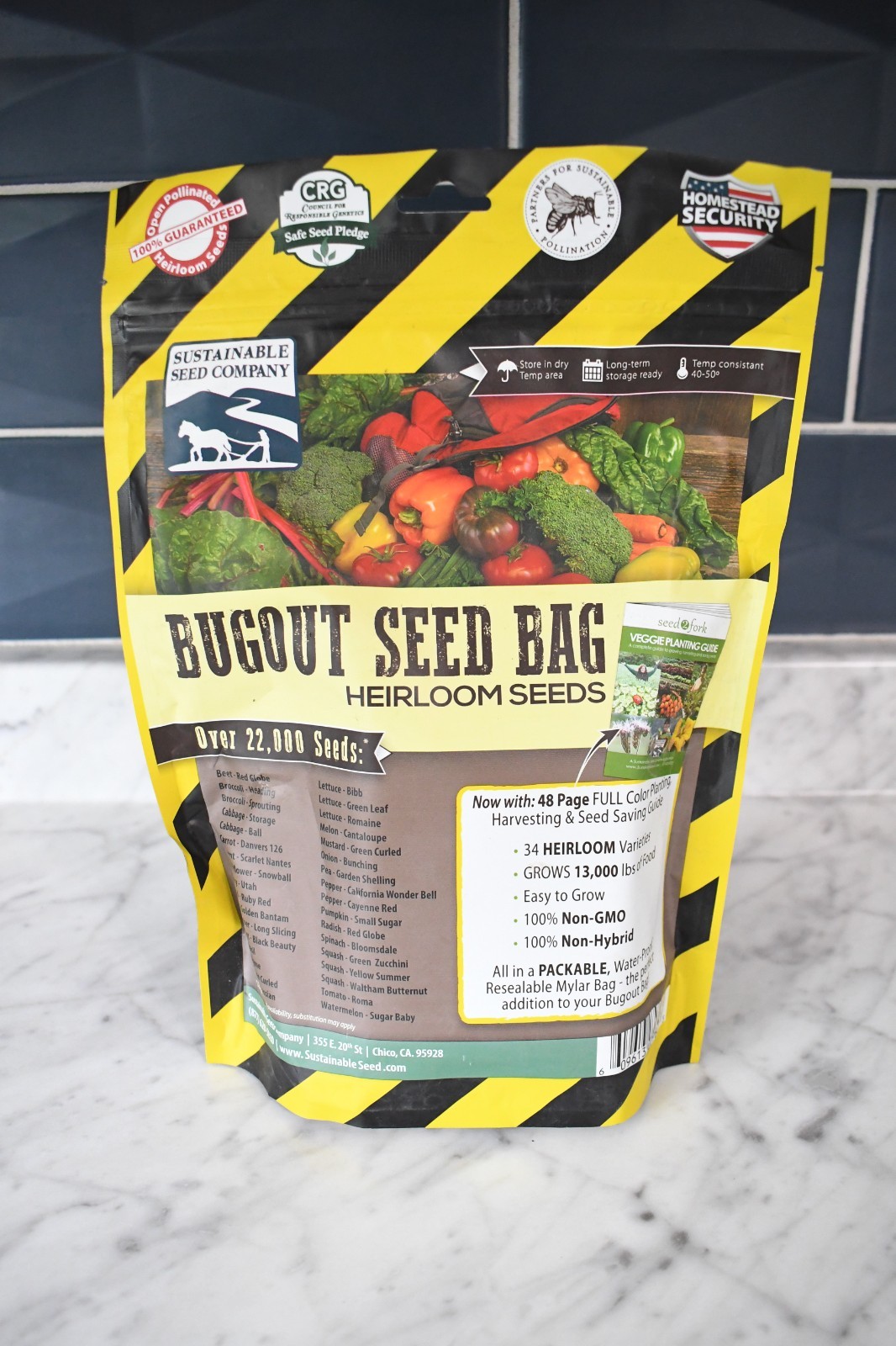 Sustainable Seed Bugout Bag Heirloom Fruit Vegetable 22,000+ Non-GMO Non-Hybrid gallery