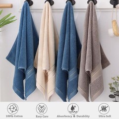 4PCS Cotton Bath Sheet Solid Luxurious Set Super Absorbent Quick Drying Towel US