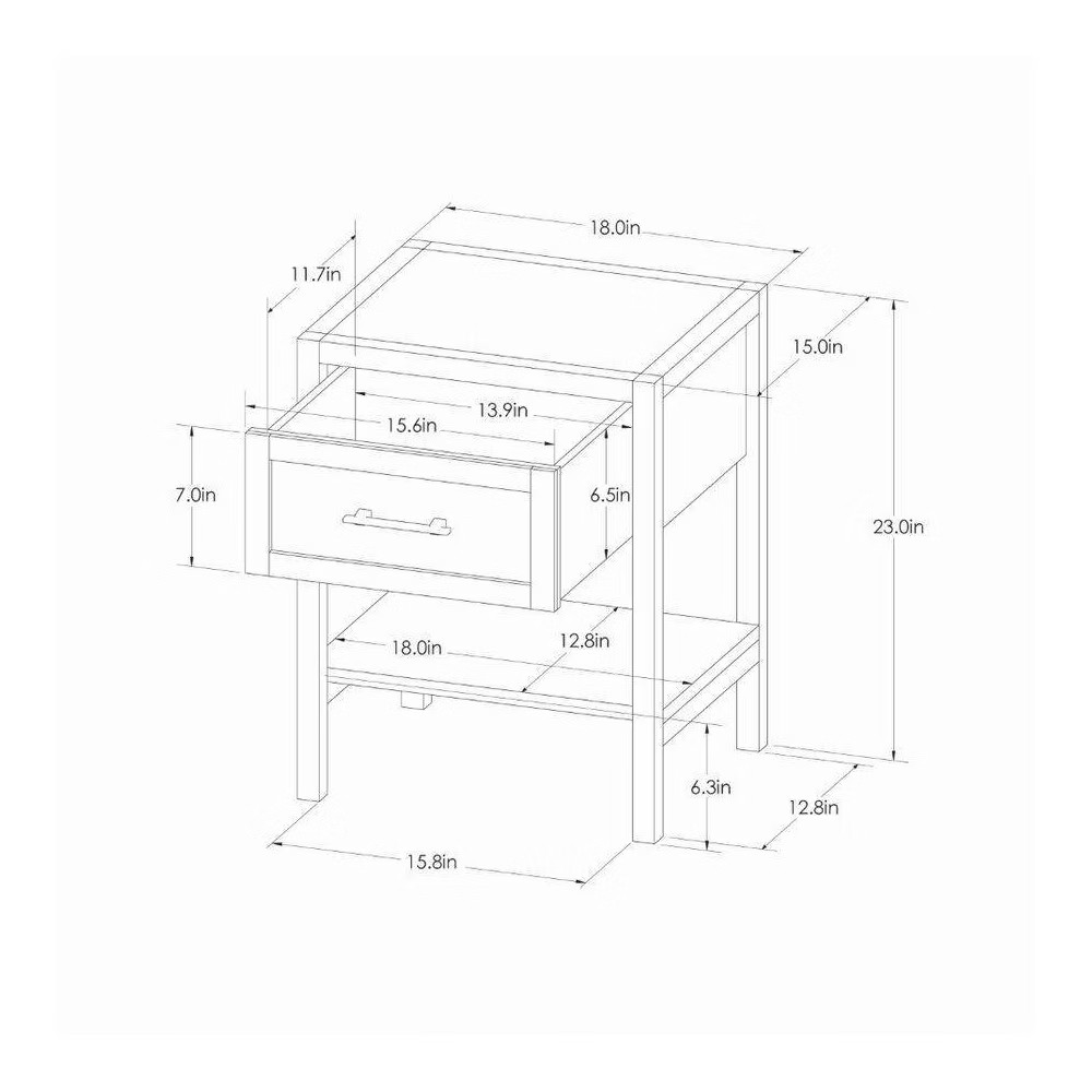 Warwick End Table with Drawer Black - Threshold gallery