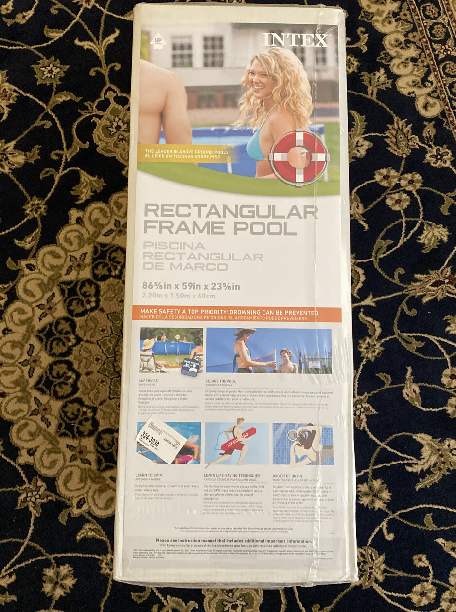 NEW Intex 86”x 23” Rectangular Frame Above Ground Backyard Swimming Pool gallery