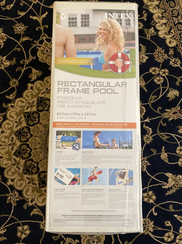 NEW Intex 86”x 23” Rectangular Frame Above Ground Backyard Swimming Pool gallery