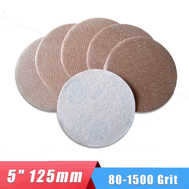 5" 125mm Dry Sandpaper Flocking Adhesive Sanding Disc Polishing 80-1500 Grit gallery