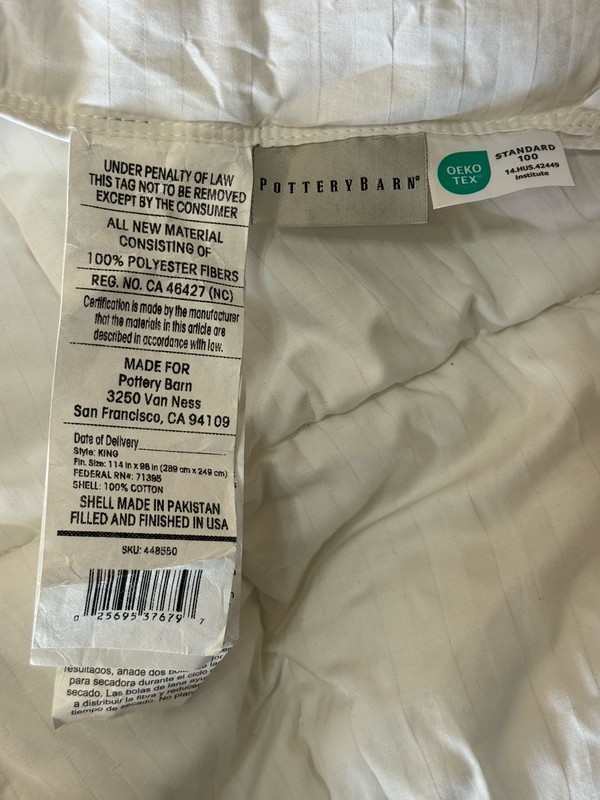 New Pottery Barn Hydrocool Moisture Wicking Duvet Insert KING Midweight gallery