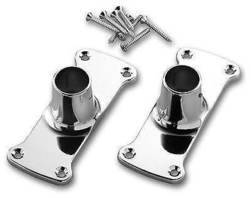 HEAVY DUTY RECTANGULAR JUMBO SHOWER ROD BRACKET HOLDER CHROME FOR 1" ROD gallery