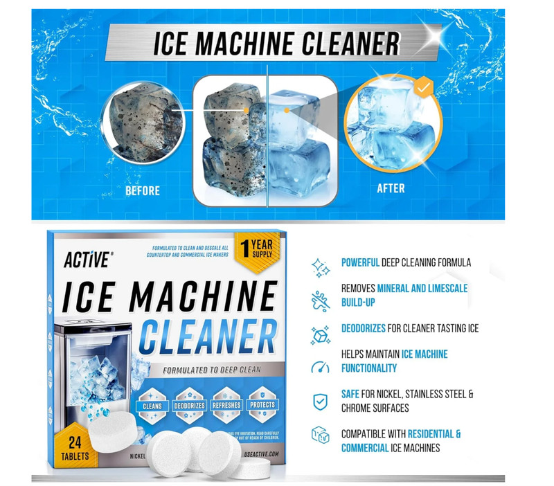 Active - ICE Machine Cleaner - 24 Pack - 12 Month Supply - SEALED gallery