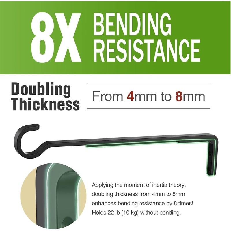 Durable Wall Mount Plant Hanger Rustic Iron Bracket Easy Install Supports 20kg gallery