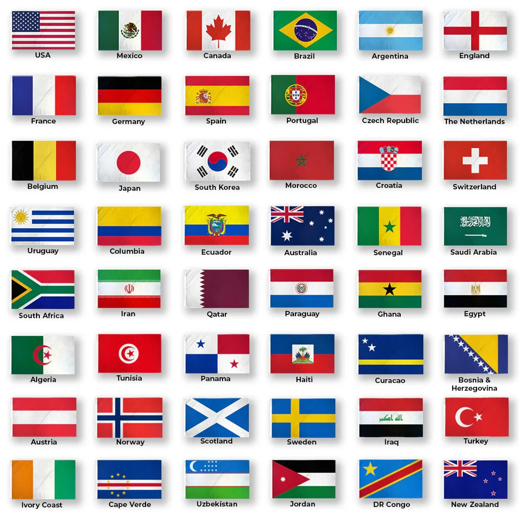 World Cup 2026 48 Country Flags Set 3x5ft Soccer Team Collection gallery