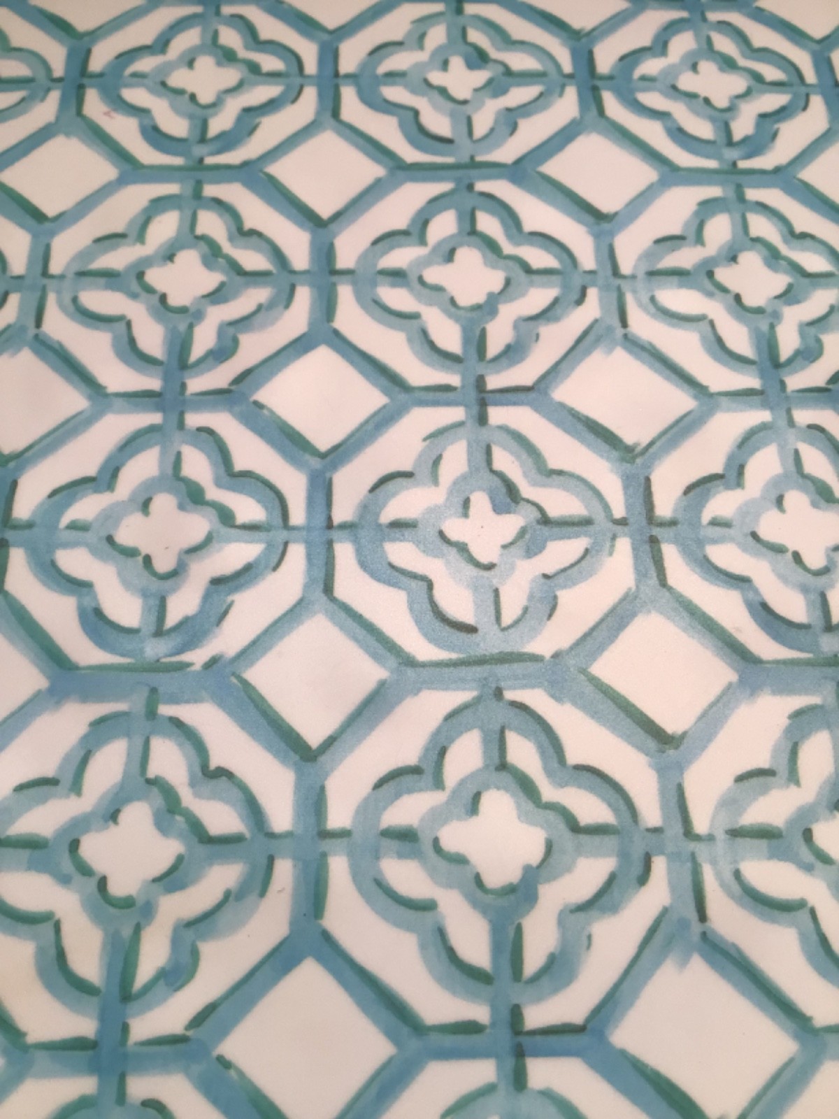 Merritt Melamine Serving Tray 20454 Turquoise Trellis 17 x 12 NEW gallery