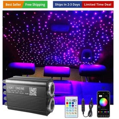 Twinkle Starlight Headliner Light,32W 1000pcs 13.1ft LED Star Ceiling Fiber O…