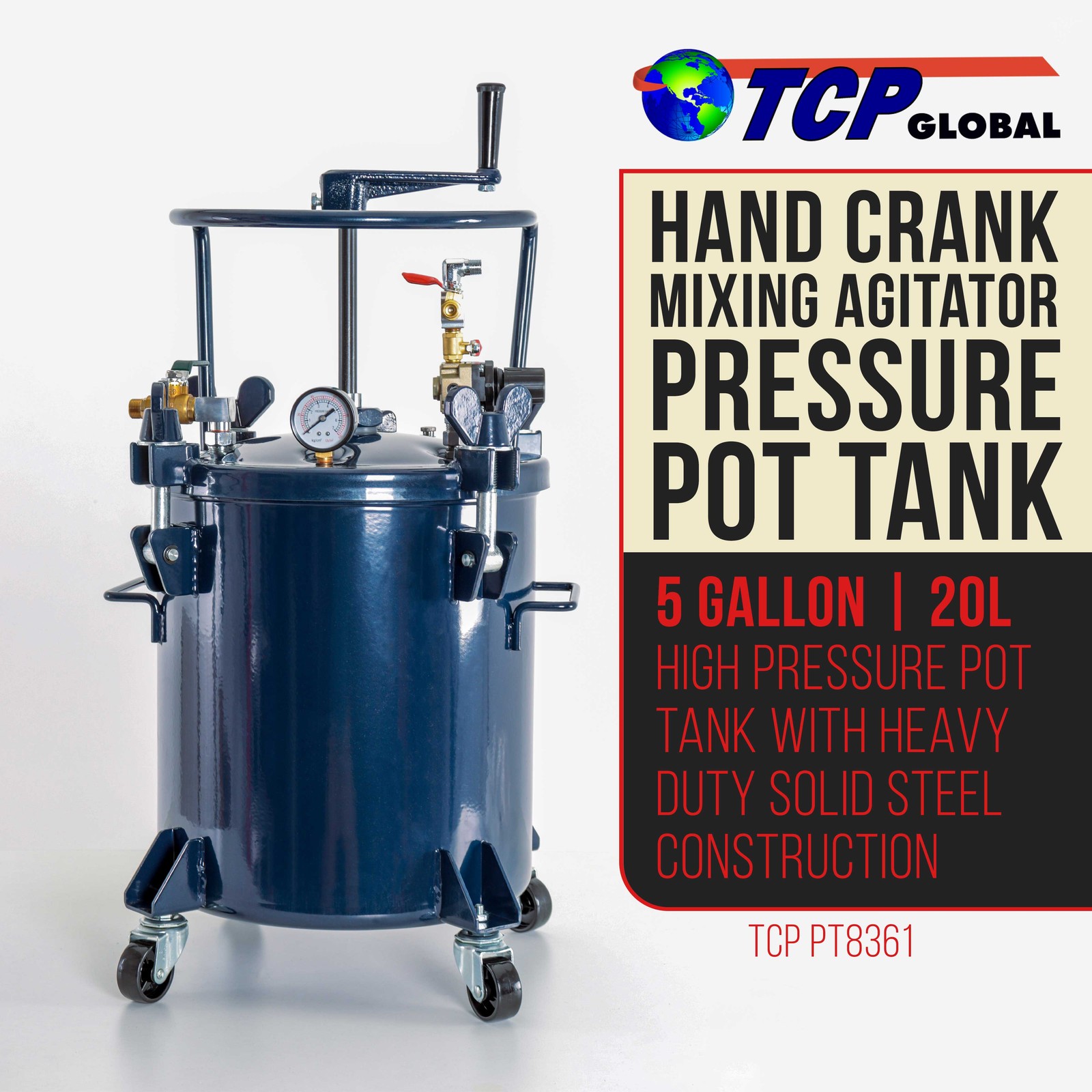 5 Gallon 20l PRESSURE FEED PAINT POT TANK Spray Gun Sprayer Regulator Agitator gallery