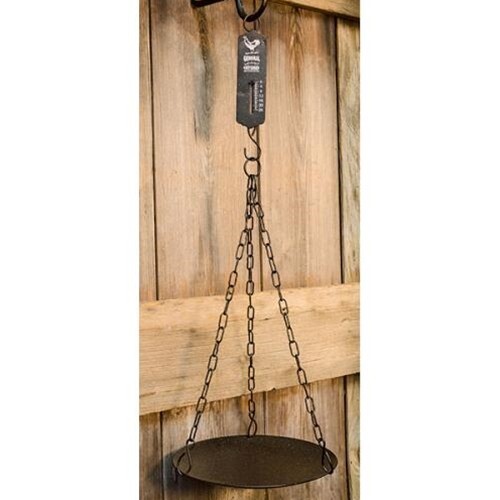 New Primitive Farmhouse AGED BLACK ROOSTER WEIGHING SCALE Hanging Candle Tray gallery