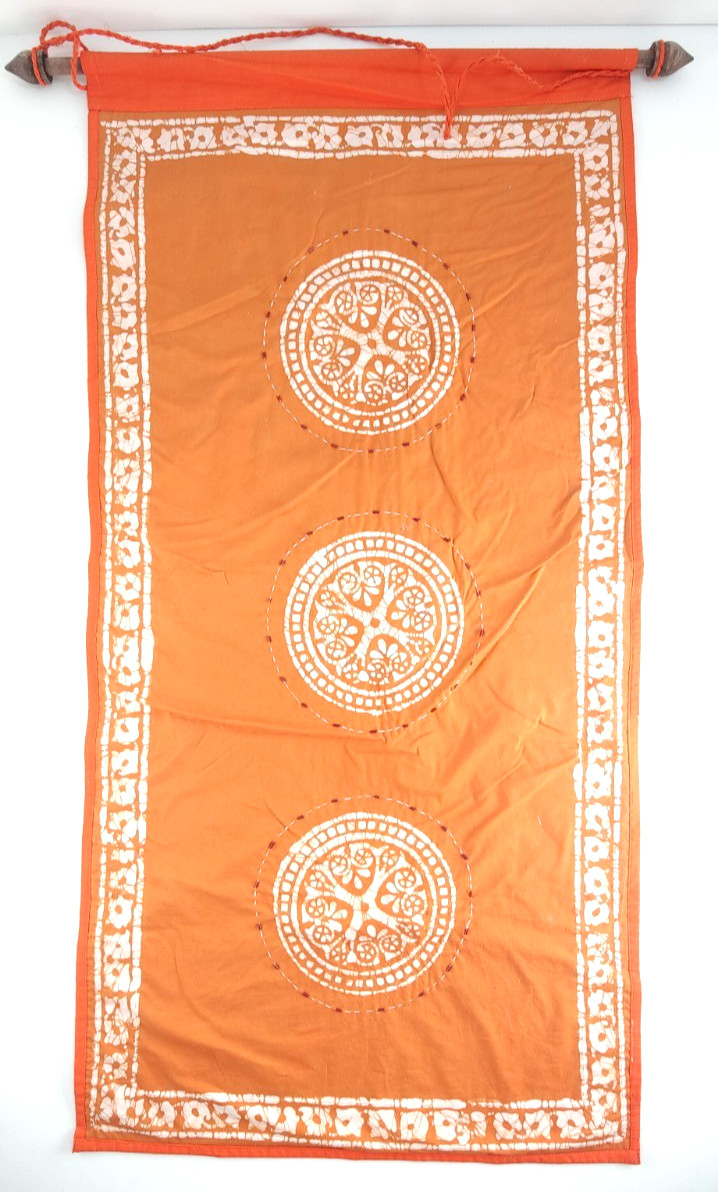 World Market Orange Mandala Wall Hanging Tapestry - Boho 21x42 Cotton Made India gallery