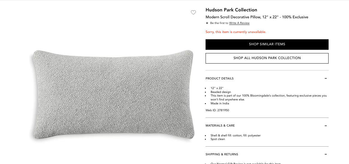 Hudson Park Collection MODERN SCROLL Decorative Pillows (2 included) 12x22 $175 gallery
