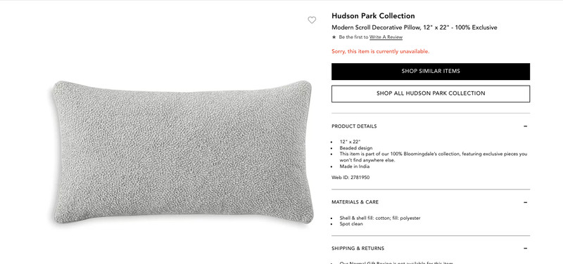 Hudson Park Collection MODERN SCROLL Decorative Pillows (2 included) 12x22 $175 gallery