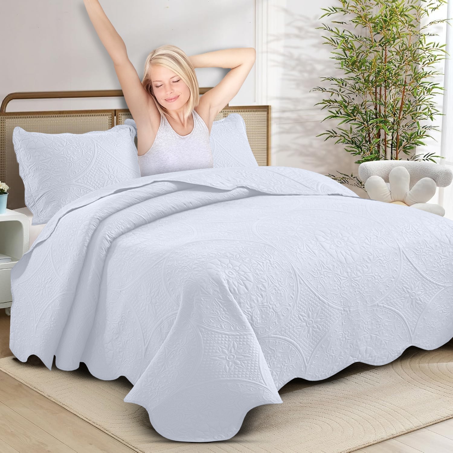 Luxury Bedspread 3 Piece Reversible Quilt Coverlet Bedding Set with Pillow Shams gallery
