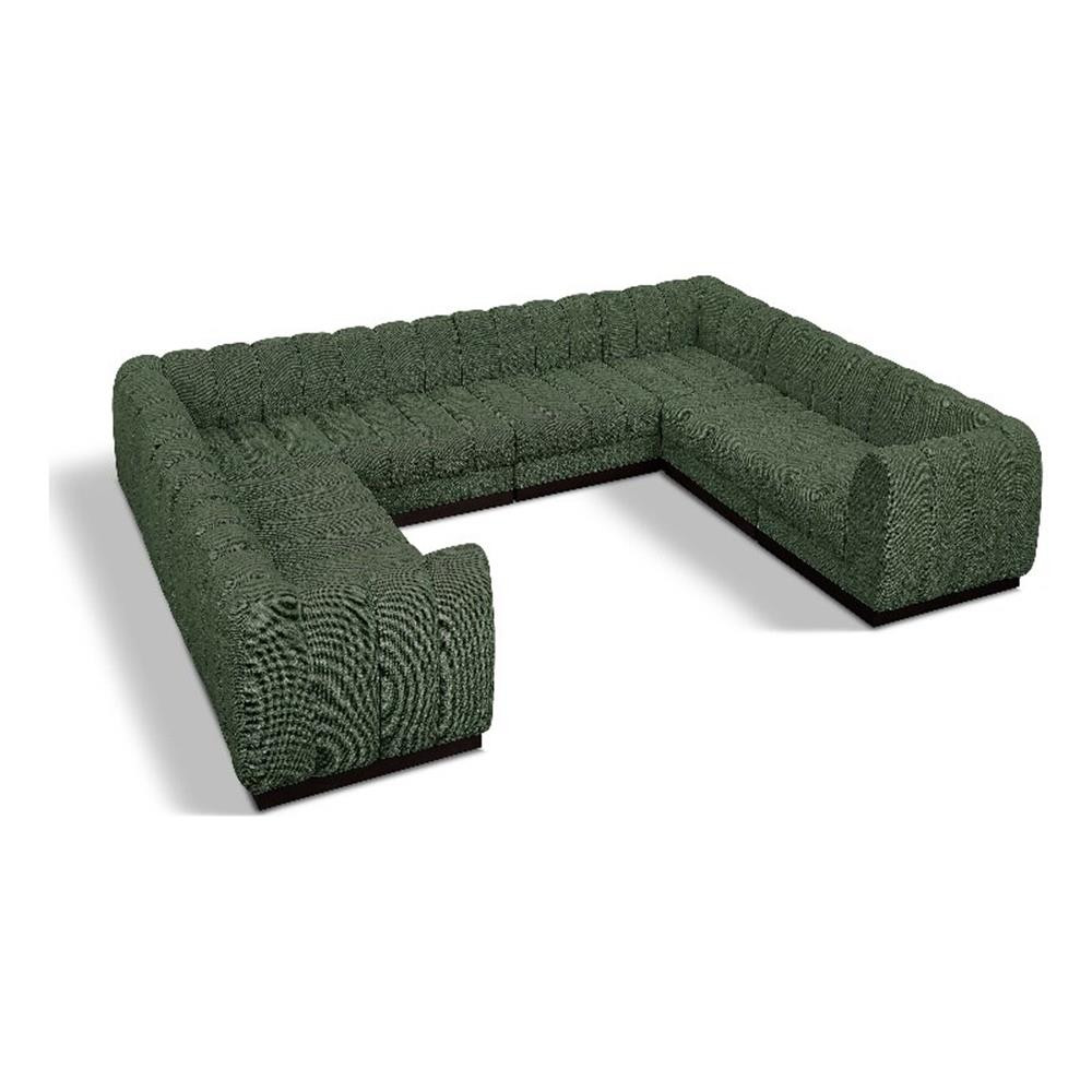Pemberly Row 133" 8-Piece Contemporary Fabric Modular Sectional in Green gallery
