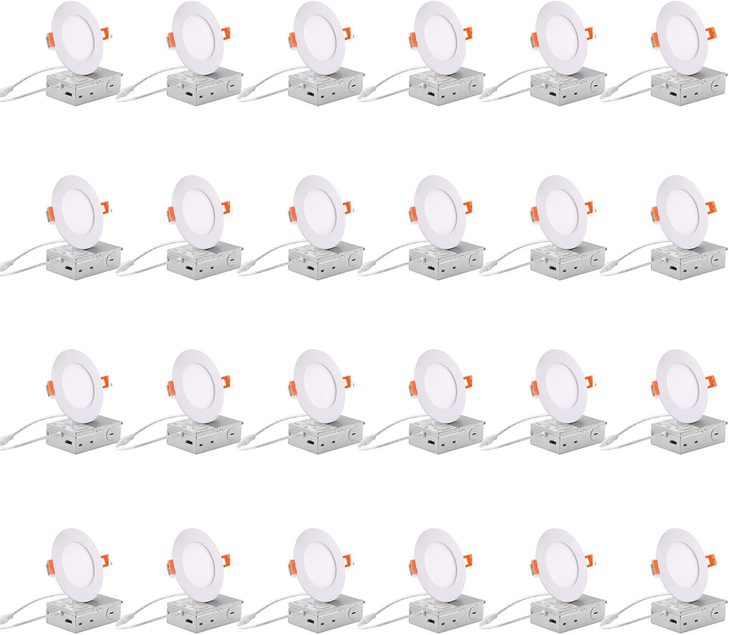 4-Inch Ultra-Thin LED Recessed Lights, Dimmable, 24 Pack, 800Lm gallery