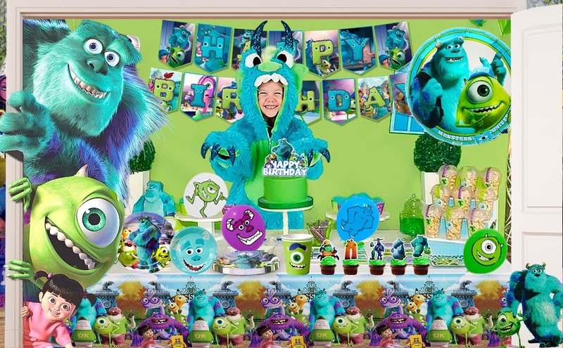 114 Pcs Monsters Inc Party Decorations Set Plates Tableware Balloons Cake Topper gallery