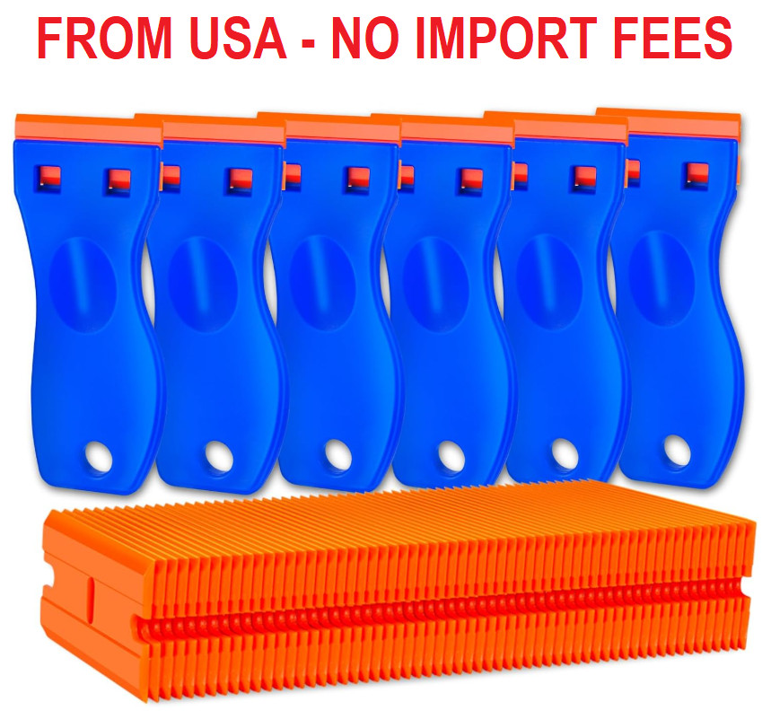 Plastic Razor Blade Scraper Tool, 6 Pcs Razor Scraper with 60 Pcs Plastic Blades gallery