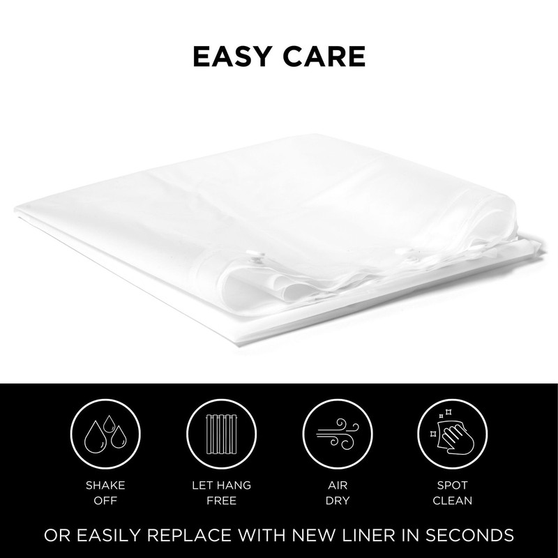 Hookless® It’s A Snap!® PEVA Snap-In Shower Curtain Liner, Water-Repellant, E... gallery