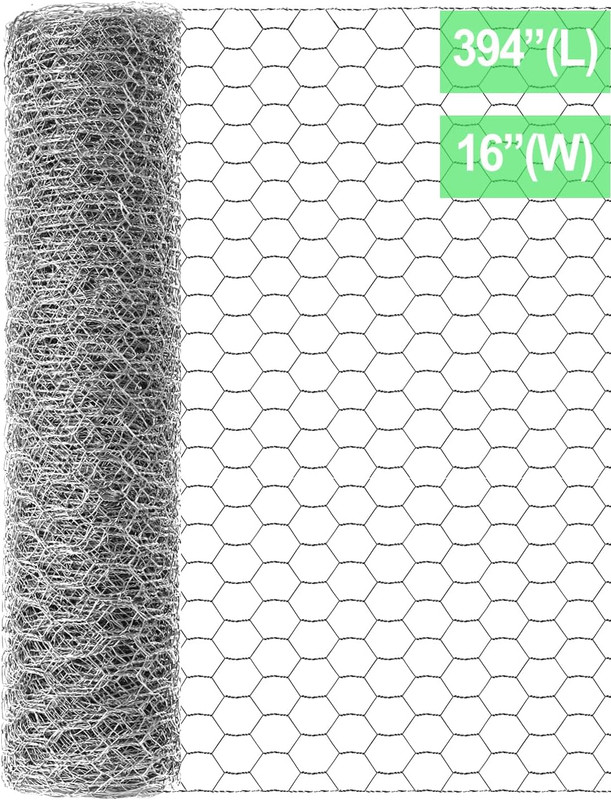 Chicken Wire Fence Galvanized Hexagonal Mesh Netting Garden Protective Craft 33f gallery