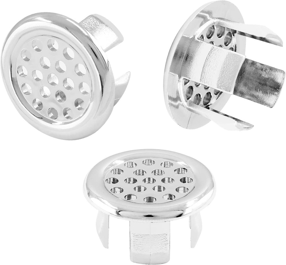 3 Pack Bathroom Sink Overflow Trim Ring, Electroplating Chrome Overflow Drain Co