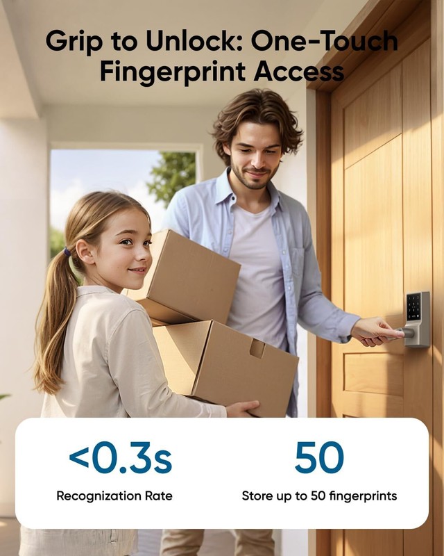 eufy Security Smart Door Lock Touch Fingerprint Keyless Deadbolt w/ Wi-Fi Bridge gallery