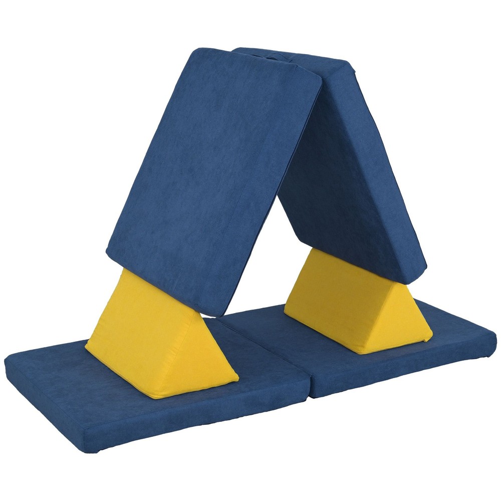 6 Piece Creative Play Couch 132lb Capacity 59in L x 26in W x 18in H Blue