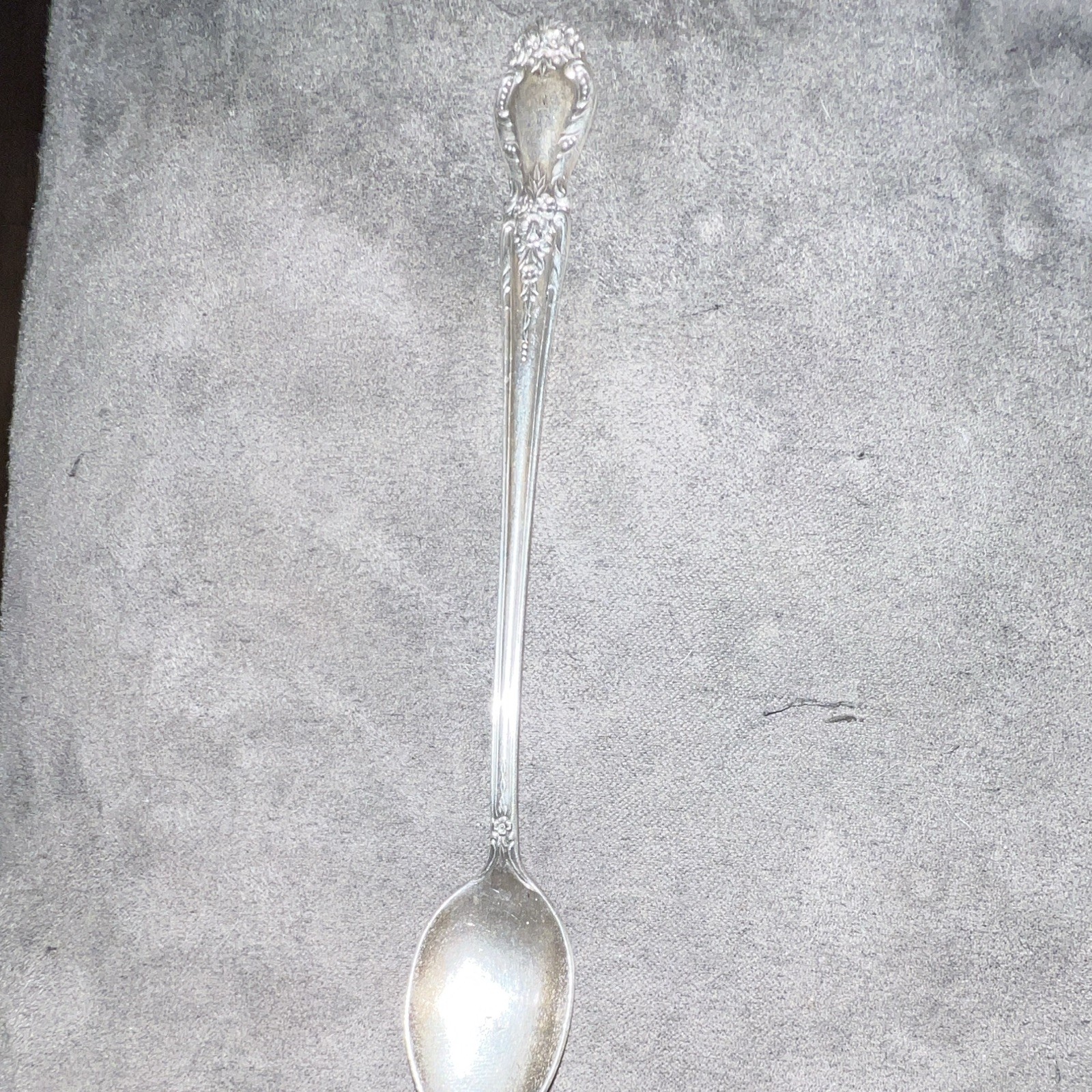 Silver Plated Floral Handle Spoon, Single Flatware Piece, Silver Tone gallery
