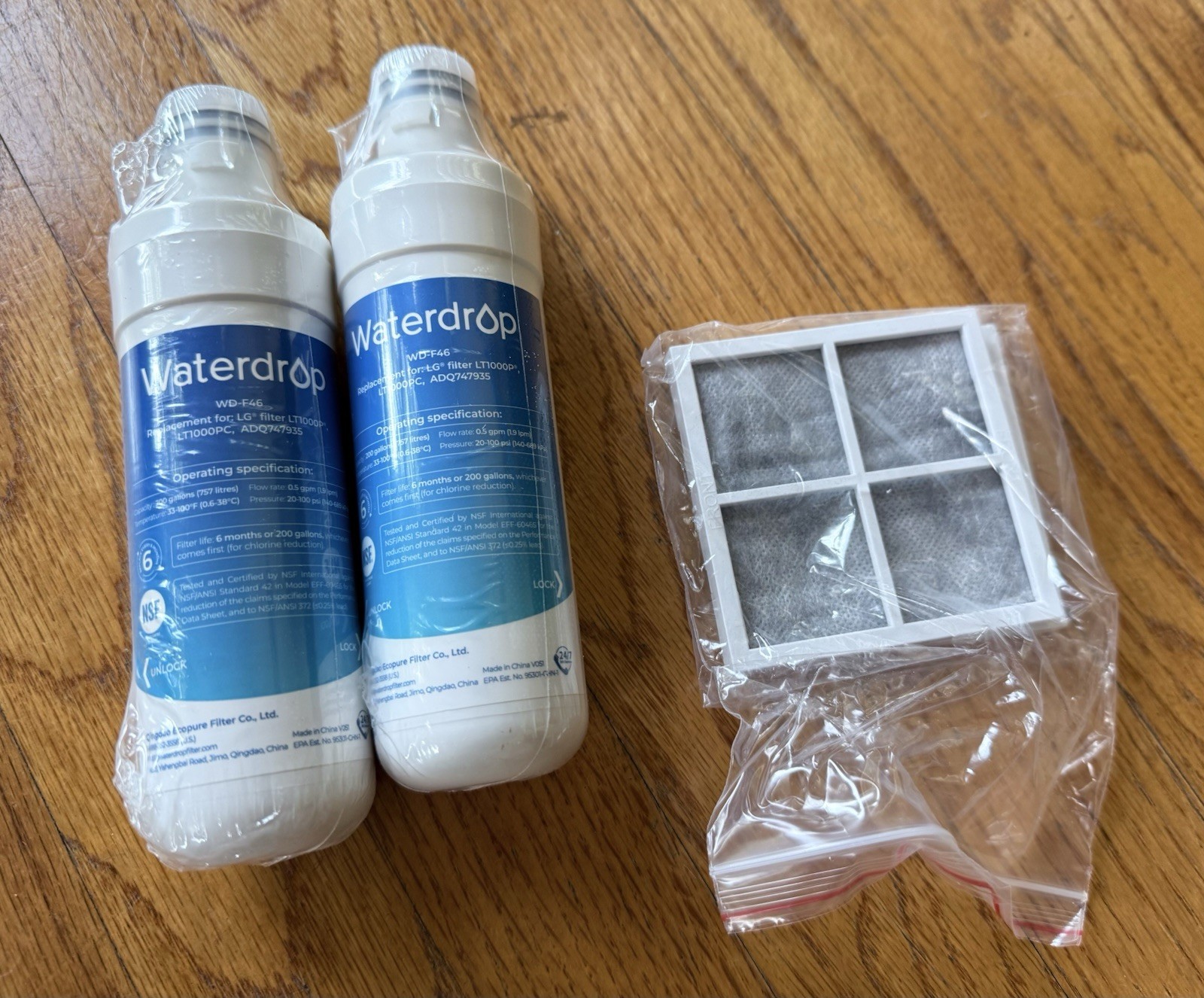 Waterdrop Model WD-F46 Refrigerator Water Filter Replacement 2-pack New Sealed gallery