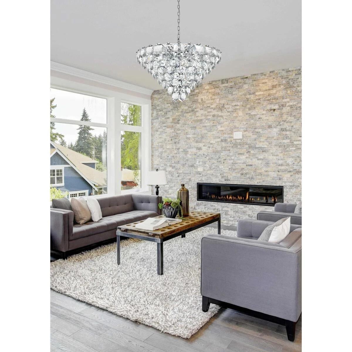 Crystal Chandelier Light Fixture Chrome High Quality Foyer Living Dining Room gallery