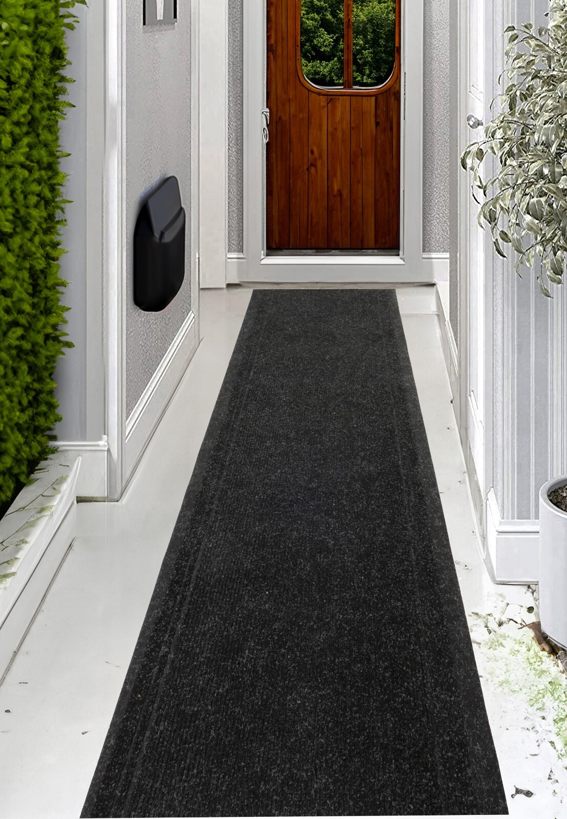 Rug Light Weight Non Slip Black Color for Outdoor 26" / 36" Wide gallery