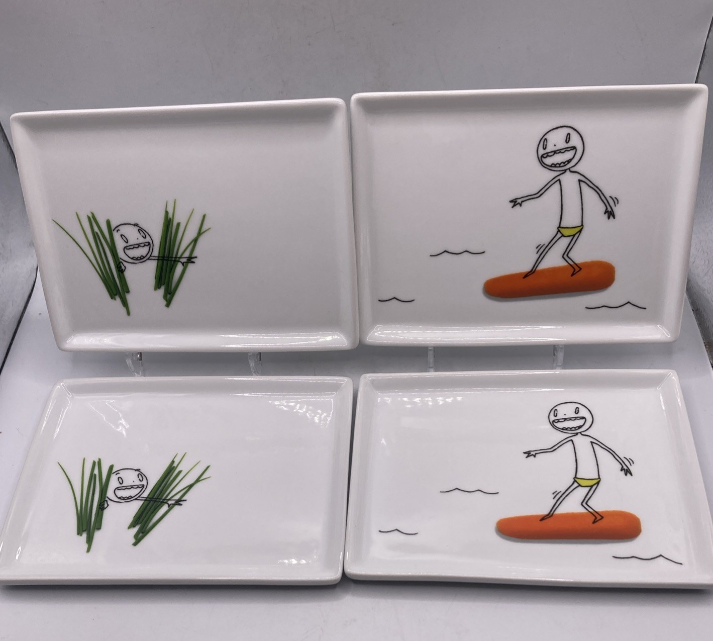 CB2 Olive Chive Appetizer Plates Set of 4 | Whimsical Cartoon Design ©2012 gallery