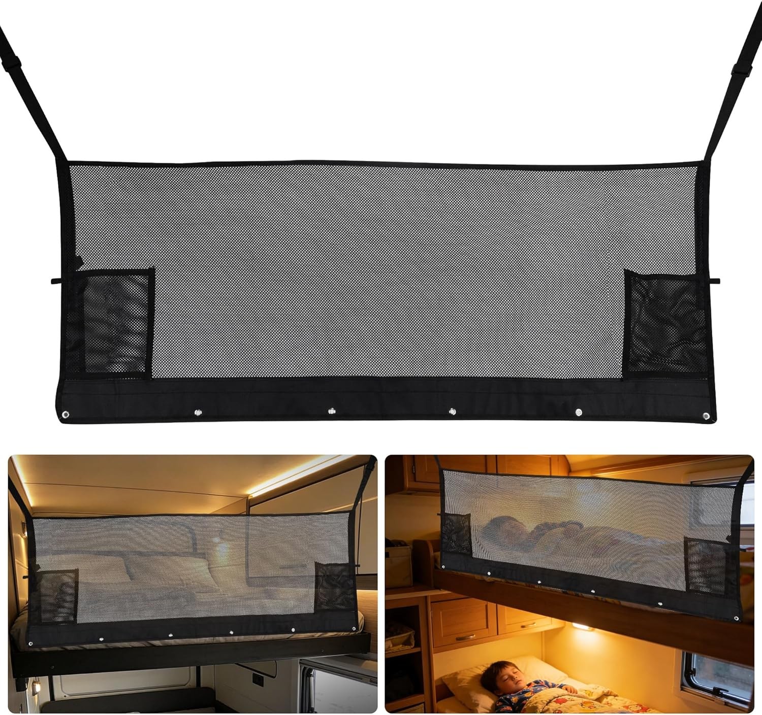 49" x 18" RV Bunk Bed Safety Net with Hardware | Adjustable Bunk Bed Guard Net gallery