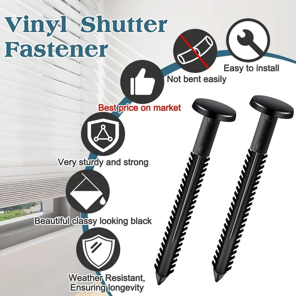 30Pcs 3 Inch Vinyl Shutter Fasteners, Black Window Shutter Panel Pegs Shutter... gallery
