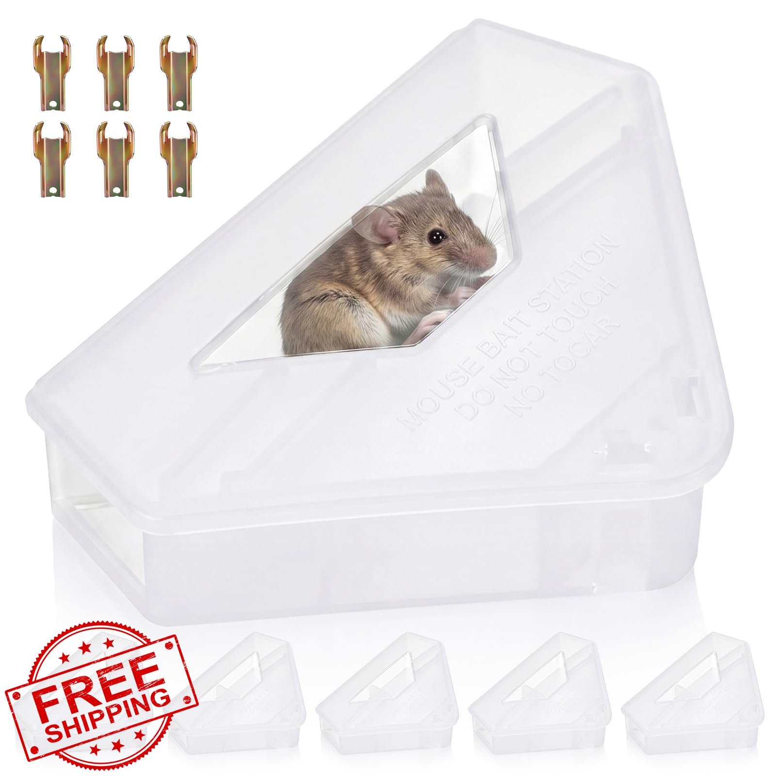 Mysora 6 Pc Mouse Bait Stations Lockable Translucent gallery