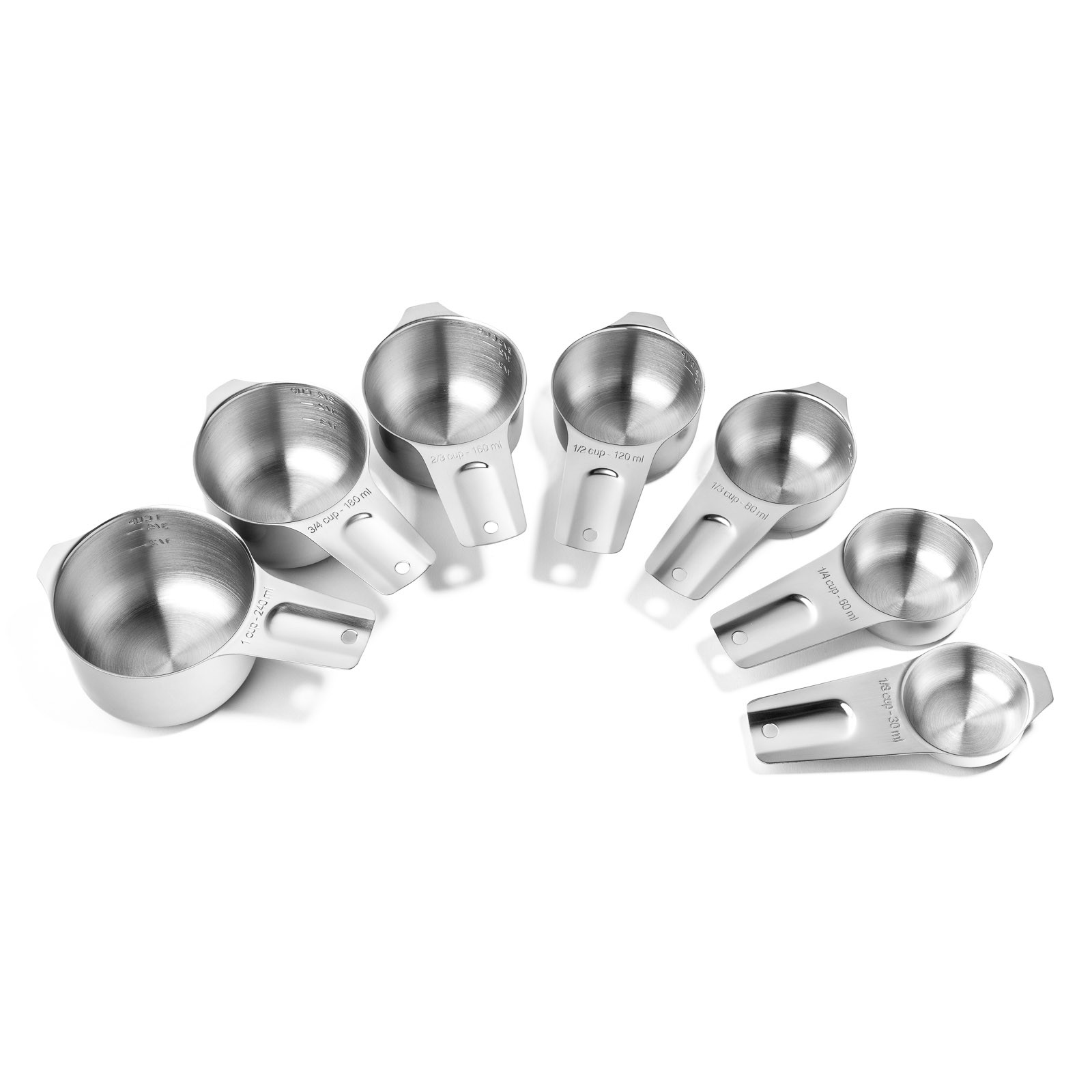7pc Stainless Steel Measuring Cup Set for Dry Liquid Cooking Baking Ingredients gallery