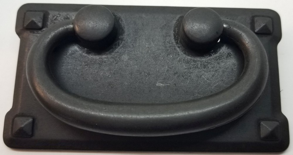 DISTRESSED BLACK DOUBLE Horizontal Mission Style Drawer Pull patina rustic antiq