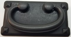 DISTRESSED BLACK DOUBLE Horizontal Mission Style Drawer Pull patina rustic antiq