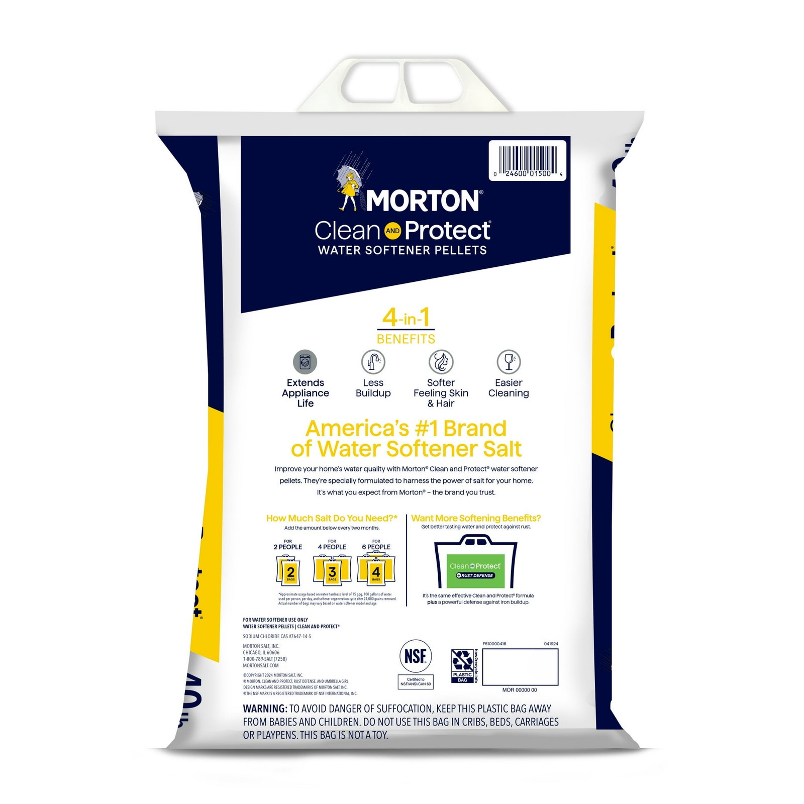 Morton Clean and Protect Water Softener Salt Pellets, 40 lb gallery