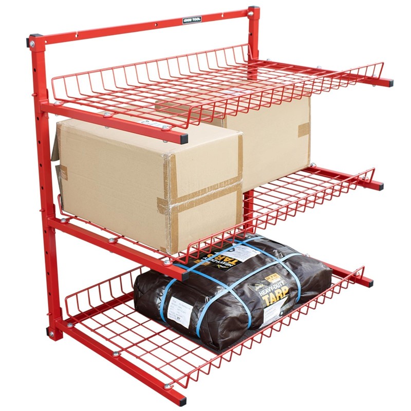 Omni Tool 3-Level Wall Mounted Garage Storage Rack, Heavy Duty, Adjustable gallery