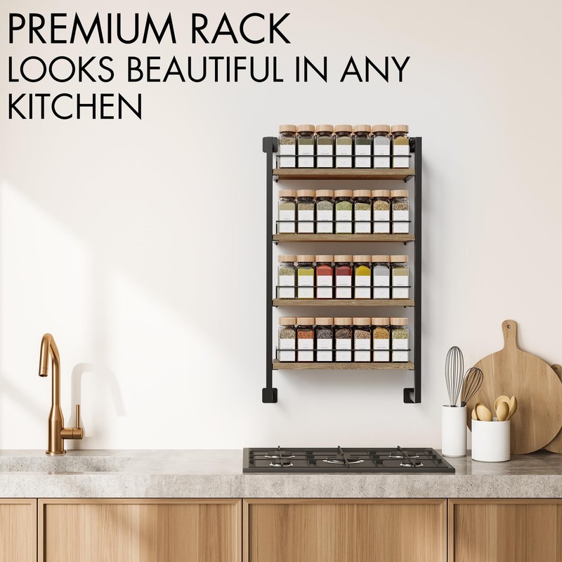 ZICOTO Space Saving Spice Rack Organizer Shelf for Wall Mount - Easy To Install gallery