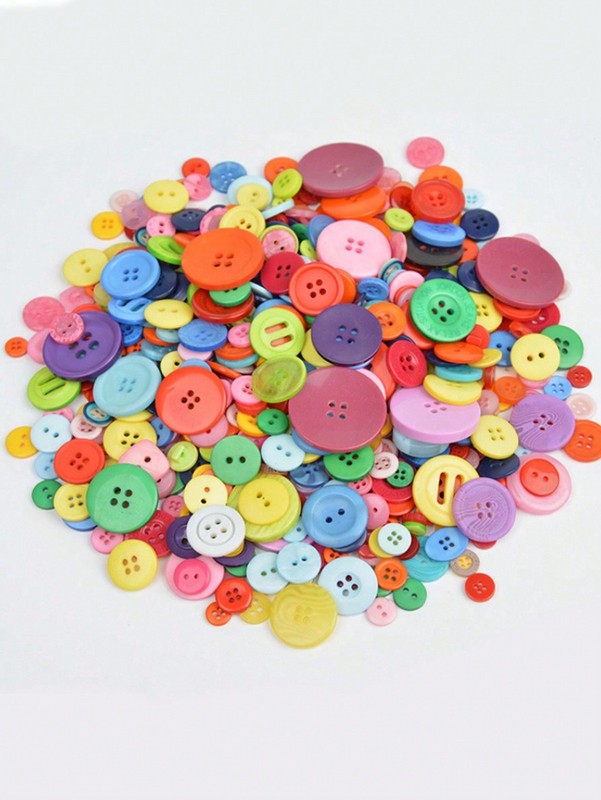 600pcs Multicolor Assorted Round Resin Buttons 2 & 4 Hole Bulk Craft Sewing gallery
