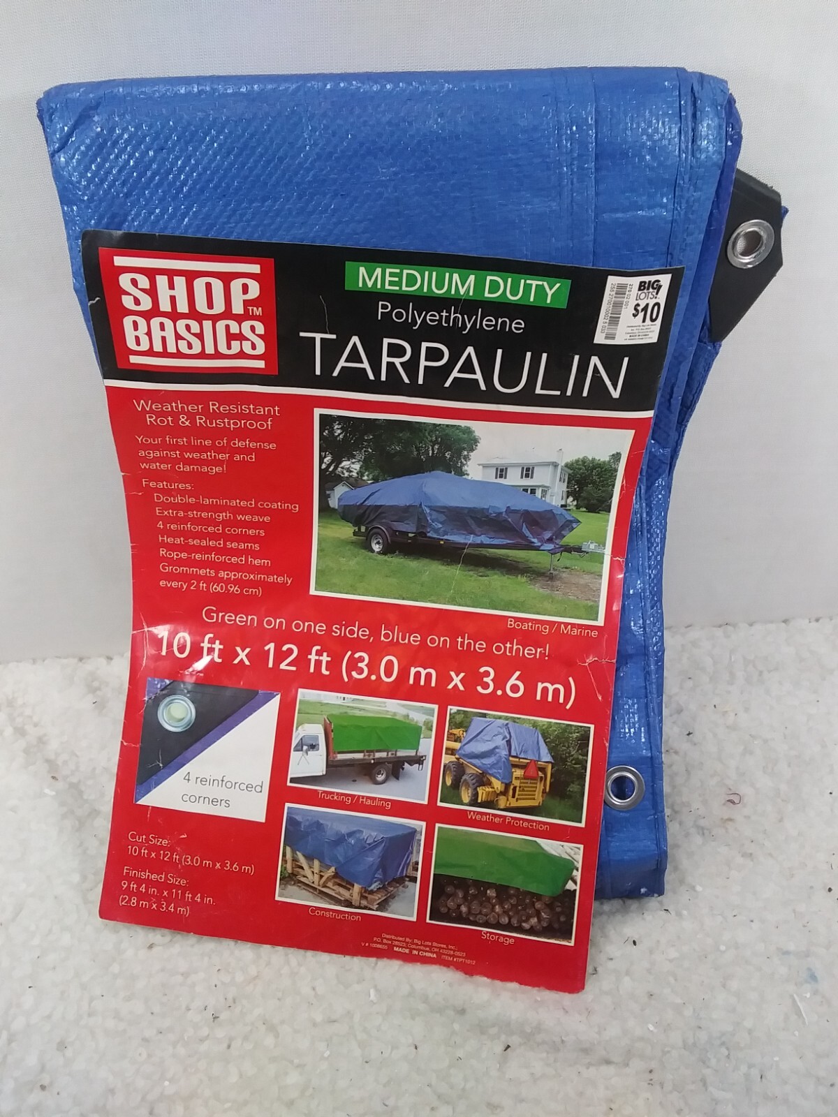 Shop Basics Medium Duty Polyethylene Tarpaulin - Unwrapped but Unused 10' x 12' gallery